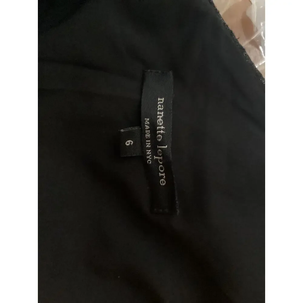 1149  Nanette Lepore Black Dress Lined Mini Size 6